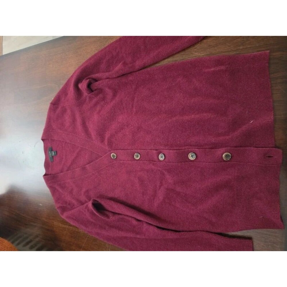 J.Crew Burgundy V-Neck Knit Cardigan Sweater Size XXS